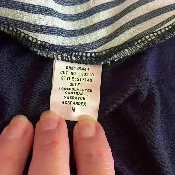 Ember women’s sleeveless top navy/white stripe size M - Picture 7 of 8